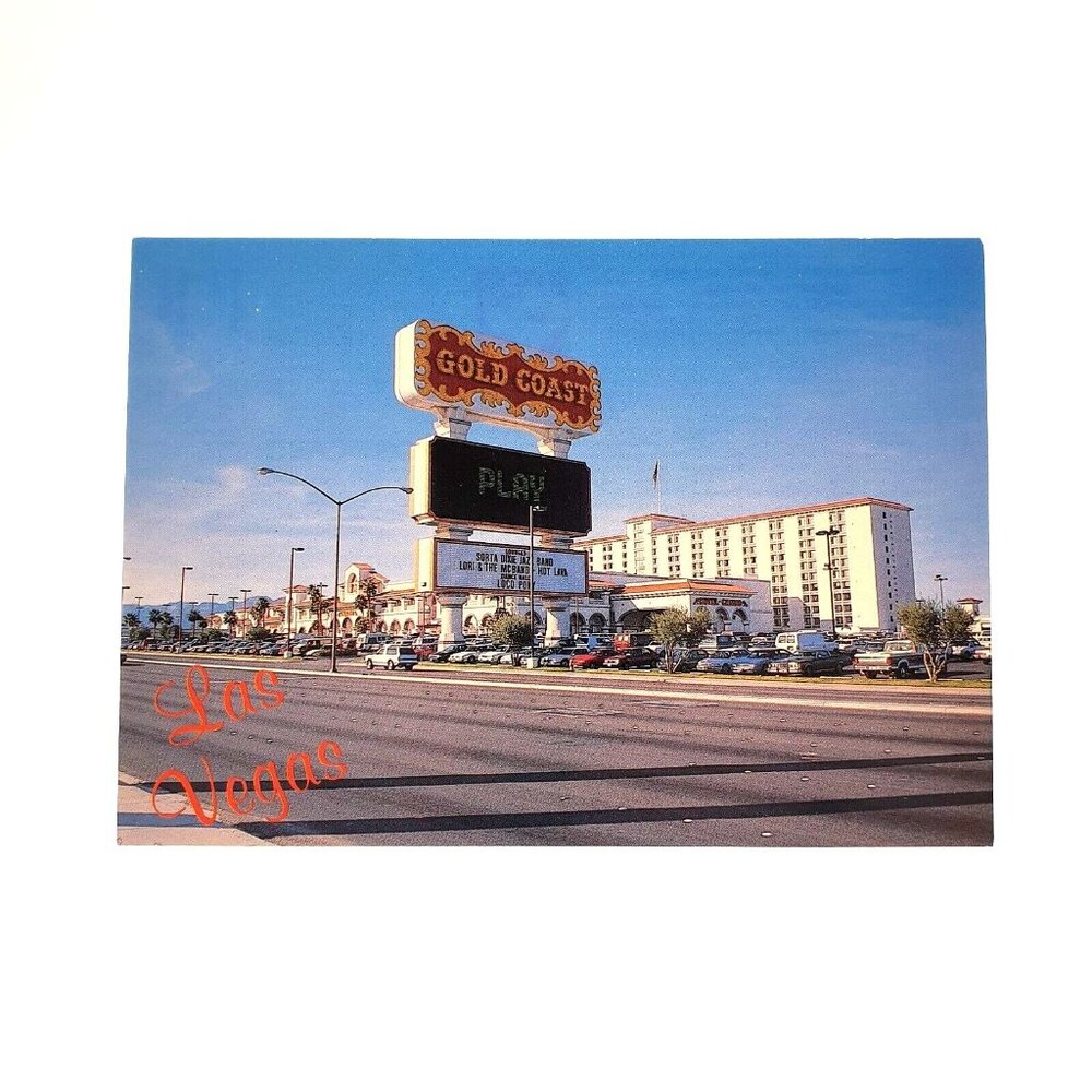 Vintage Postcard Gold Cost Casino Marquee Sorta Dixie Jazz Loco Pony Hot Lava